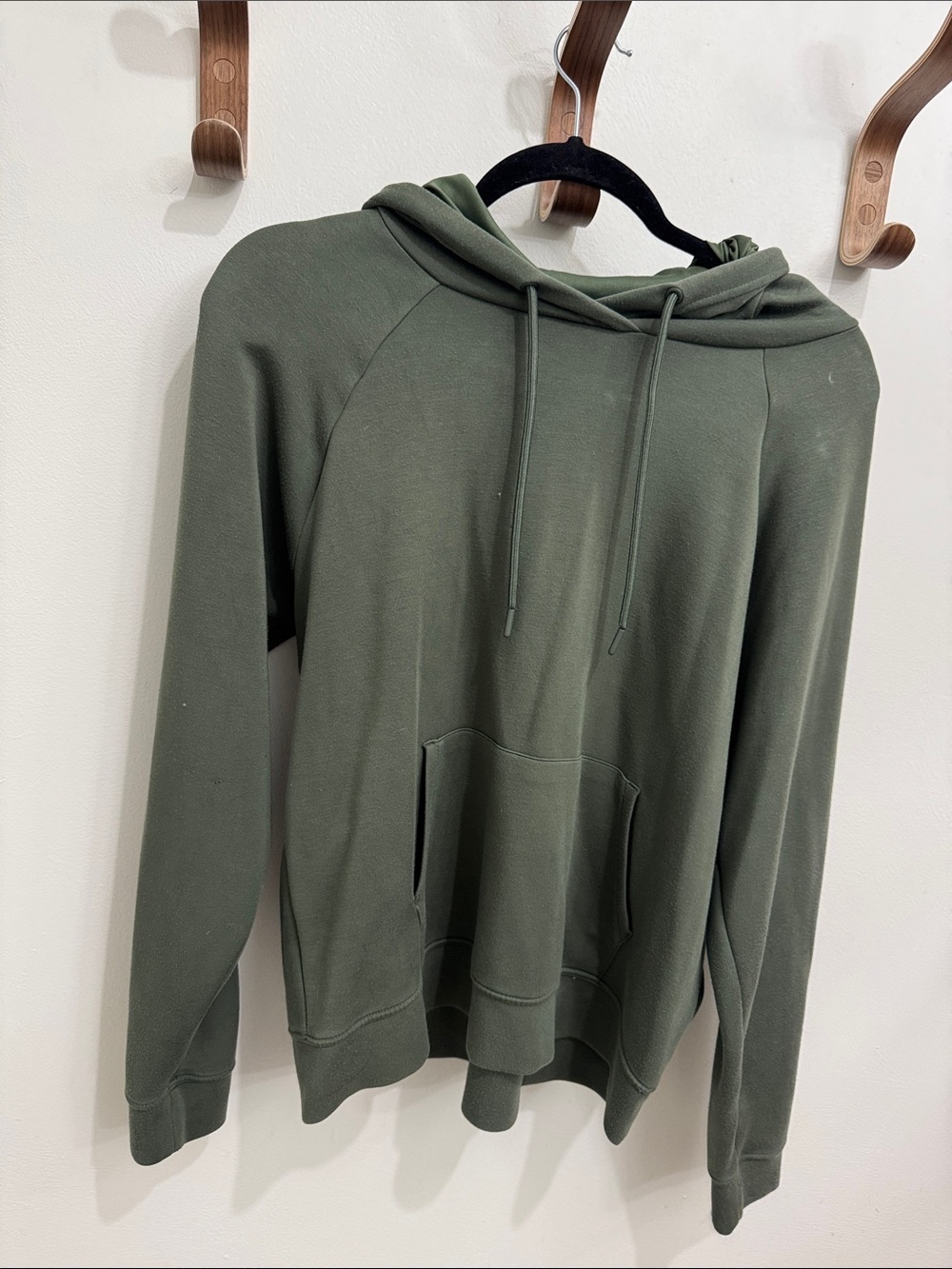 Women's Olive Green Pullover Hoodie with Kangaroo Pocket